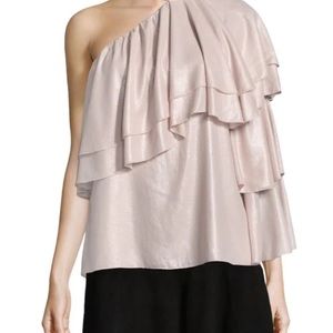 NWT Parker Ophelia Blush choker Blouse M L $248